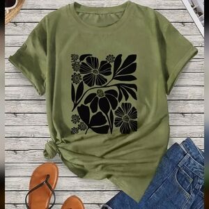 Plant Graphic Tee Short Sleeve T-shirt